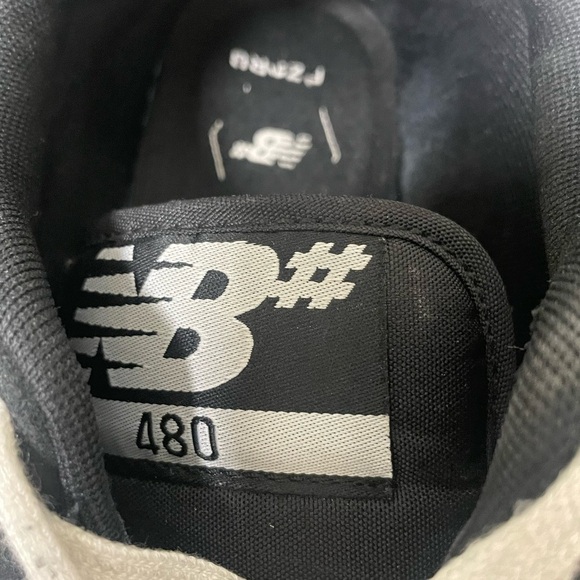 New Balance 480 Black and White Sneakers Men’s size 10 - Picture 2 of 8